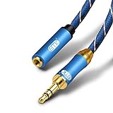 Aux Extension Cable,EMK 3.5mm Audio Extension Cable Male to Female[24K Gold-Plated,Hi-Fi Sound] Nylon-Braided Stereo Audio Extension Cord for Smartphone,Tablets,MP3 Players (5.9ft/1.8m)