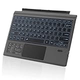 Wireless Bluetooth Keyboard with Touchpad for Microsoft Surface Pro 3/4/5/6/7, Portable Replacement Keyboard Type Cover with 7 Color LED Backlit, Built-in 550mAh Lithium Battery