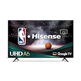 Hisense 43-Inch Class A6 Series 4K UHD Smart Google TV with Alexa Compatibility, Dolby Vision HDR, DTS Virtual X, Sports & Game Modes, Voice Remote, Chromecast Built-in (43A6H) , Black
