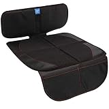 funbliss Car Seat Protector for Child Car Seat - Auto Seat Cover Mat for Under Carseat with Thickest Padding to Protect Leather & Fabric Upholstery,PVC Leather Reinforced Corners & 2 Large Pockets