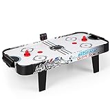 GYMAX Air Hockey Table, 42” Table Top Air Hockey with 2 Pucks, 2 Pushers, LED Scoreboard, Mini Air Hockey Arcade Table for Kids Adults, Game Room, Dorm Room, Club, Family Recreation Game