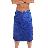 kilofly 1pc Men's Adjustable Shower Wrap Bath Towel with Snap Closure 27 x 55 inch