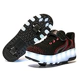 qyy Led Shoes with Wheels for Adults USB Charging Shoes Roller Shoes Girls Roller Skate Shoes Boys Kids for Kids Best GiftsBlack-USA 8