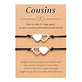 UNGENT THEM Cousin Gifts for Women, Matching Heart Cousins Bracelets for 2, Christmas Birthday Gifts for Cousin Teen Teenage Girls Women