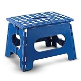 Handy Laundry Folding Lightweight Step Stool is Sturdy Enough to Support Adults and Safe Enough for Kids. Opens Easy with One Flip. Great for Kitchen, Bathroom or Bedroom. (Blue)