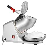 ZENY Electric Ice Crushers 300W 2000r/min w/Stainless Steel Blade Shaved Ice Snow Cone Maker Kitchen Machine (Silver)