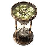 PORTHO Sand Timer Hourglass| 10 Minutes, Short time Alarm| Unique Gift on Wedding, Anniversary, Birthday, Christmas, Graduation| Gift for Valentines, Her/Him, Kids (Compass Style Sandtimer)