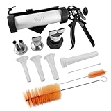 SIGVAL Classic Jerky Gun, Easy-Clean Jerky Maker, Aluminum Barrel with 4 Stainless Steel Nozzles & Bag