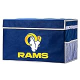 Franklin Sports Los Angeles Rams NFL Storage Footlocker Bin - Small Folding Organizer Container - NFL Office, Bedroom + Living Room Décor - 22' x 14'