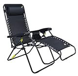 GCI Outdoor Freeform Zero Gravity Camp Chair, Regular, Black