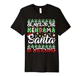 Be Nice To The Kendama Santa Is Watching Kendama Christmas Premium T-Shirt