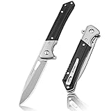 NedFoss Pocket Knife, 3.5' D2 Blade EDC Folding Knife with G10 Handle, Flipper Open, Deep Carry Pocket Clip, Slim Gentleman's Knives for Men (ELF PRINCE)