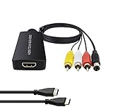 Dingsun HDMI to SVideo Converter HDMI to Audio Video Converter HDMI to RCA Adapter with Svideo Cable Support 720P/1080p for PC Laptop Xbox PS3 TV STB VHS VCR Blue-Ray DVD