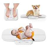 Baby Scale, Multifunctional Baby Weight Scale, Pet Scale for Puppy, Cat, Adult Scale Up to 330lbs, Accurate Digital Scale with Hold Function, 27-inch Height Measurement, 5 Units, LED Screen