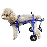 HobeyHove Adjustable Dog Wheelchair for Back Legs，Pet/Doggie Doggy Wheelchairs with Disabled Hind Legs Walking (XS-Blue)