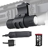 Monstrum 100 Lumens Ultra-Compact Flashlight with 90 Degree Offset Rail Mount and Detachable Remote Pressure Switch (Black)