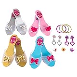 Princess Dress Up Set- High Heels, Bracelets, Earrings, Rings-Pretend Play Costume Accessories for Tea Parties, Halloween, and Birthdays by Hey! Play!