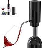 2023 New Wine aerator Electric Wine Decanter Automatic Wine Aerator, One Touch Wine Dispenser Wine pourer with USB Rechargeable,Wine Lover Gifts for women&Men(Black-ABS)