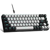 Portable 60% Mechanical Gaming Keyboard, MageGee MK-Box LED Backlit Compact 68 Keys Mini Wired Office Keyboard with Blue Switch for Windows Laptop PC Mac - Grey/Black