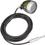 Shure 520DX 'Green Bullet' Dynamic Microphone for Blues Harmonica Players, Omnidirectional Pick-up Pattern, Volume Control Knob, Attached Cable with 1/4-inch Plug, Rugged Green/Chrome Die-cast Casing