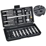 W WIREGEAR Roll Pin Punch Set with Hammer and Hollow, Steel, Plastic Punches - Complete Repair Tool Kit (with Bench Block)