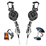 Milletech 2 Pack Heavy Duty Retractable Keychain with Magnetic, Tactical ID Badge Holder Reel, Sturdy and Durable Key Chain with 31.5” Steels Retractable Cord, Key Ring and Lobster Claw Clasp, 9.0oz