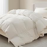 Maple&Stone California King Goose Feather Down Comforter - All Season White Down Duvet Insert - Ultra Soft 100% Cotton Cover Fluffy, California King 108 x 98 Inches