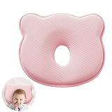BVVLI Upgraded Memory Cotton Children's Pillow, Cartoon Bear Shaped Pillow, Soft and Comfortable Children's Pillow for Sleeping and Decoration, Easy to Carry, Suitable as a Gift for Your Child (Pink)