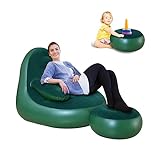Inflatable Couch,Blow Up Chair,Portable Lounger Chair,Inflatable Chair with Armrest ＆Cup Holder,Inflatable Furniture for Camping,Fishing,Party,Beach,Sunbathing,Hiking