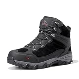NORTIV 8 Men's Hiking Boots Wide Waterproof Trekking Outdoor Mid Backpacking Mountaineering Shoes Size 9.5 M US BLACK JS19004M-W