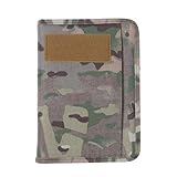 allcoupon 6-Ring Camouflage Binder, Notepad with 80 Sheets of Paper, Outdoor Water-Proof Notebook Card Holder with Zipper