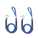 NIUTRIP Bungee Cord Dock Line with Stainless Steel Clip Boat Rope Mooring String with Foam Float for Docking,Kayak,Watercraft,SeaDoo,Jet Ski,Pontoon,Canoe,Power Boat Accessory,4-5.5ft,2 Pack