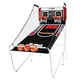 ESPN Rally and Roar 2 Player Indoor Hoop Shooting Basketball Arcade Game with Preset Games, LED Scoreboard, 3 Basketballs, and Pump