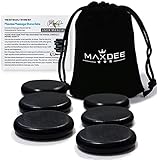 Maxdee Massage Stones Essential Hot Stones for Massage, 6 Medium Hot Stones Massage Kit Hot Rocks Massage Stones for Professional or Home Spa, Foot Heater, Relaxing, Healing, Pain Relief, 2.4'
