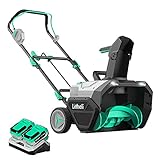 LiTHELi Cordless Snow Blower, 2x20V (40V) 20 Inch Single Stage Battery Powered Snow Thrower with Brushless Motor Electric Snow Remove Machine, 2 x4.0 Ah Batteries & Charger