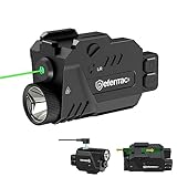 Defentac Pistol Laser Light Combo 680 Lumens, Strobe Tactical Flashlight with Green Beams for Compact Guns W/a Rail, Magnetic Rechargeable