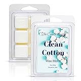 Clean Cotton- Fresh, Calming Cotton Scented Melt- Maximum Scent Wax Cubes/Melts- 1 Pack -2 Ounces- 6 Cubes Gift for Women, Men, BFF, Friend, Wife, Mom, Birthday, Sister, Daughter, Long Lasting