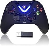 ROTOMOON Wireless Game Controller with LED Lighting Compatible with Xbox One S/X, Xbox Series S/X Gaming Gamepad, Remote Joypad with 2.4G Wireless Adapter, Rechargeable Battery (Black)…