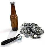 North Mountain Supply Bundle Hammer Beer Bottle Capper - Black with 150 Silver Crown Caps
