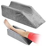 Elevation Pillow Bed Wedge for Legs Sleeping Foam Wedge Elevated Pillows Ortho Cushion Riser Knee Ankle Support Rest Legs Bolster Elevator Elevating Cushions Elevate Feet Protector (49cm Long)