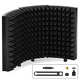 Microphone Isolation Shield, VeGue Desktop Foldable Mic Isolation Shield 12.6 x 13.6 in, High Density Absorbent Foam to Filter Vocal, Suitable for Studio Recording, Broadcasting. (VA3)