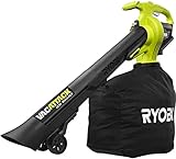 RYOBI 40-Volt VacAttack Lithium-Ion Cordless Leaf Vacuum Mulcher with Metal Impeller,Variable Speed Dial, and Heavy Duty Bag (Battery and Charger Not Included)