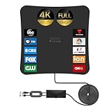 TV Antenna 2024 Upgraded Indoor with 700+ Miles Coverage Range Supports 4K 1080P for Smart HDTV and Older TVs, includes Signal Amplifier and 18ft Cable