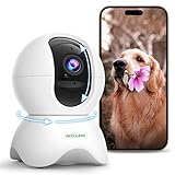 ACCULENZ 5MP HD Pet Camera Indoor 2.5K, 2.4GHz WiFi Camera for Home Security 360° Pan Tilt with AI Human Detection, Baby Monitor with Sound Detection, 2-Way Talk, Night Vision