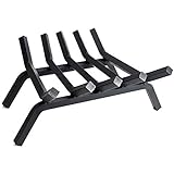 Fireplace Log Grate 18 inch - 5 Bar Fire Grates - Heavy Duty 3/4” Wide Solid Steel - For Indoor Chimney Hearth Outdoor Fire Place Kindling Tool Pit Wrought Iron Wood Stove Firewood Burning Rack Holder