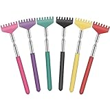 YIMICOO 6 Pack Extendable Back Scratcher - Portable Telescoping Metal Back Scratchers/Hand Massager with Soft Rubber Handles for Thanksgiving, Birthday, Christmas Gifts
