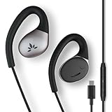 Avantree Resolve-C Small - USB C Wired Open-Ear Earbuds & Microphone with in-Line Controls & Over-Ear Hooks, Headphones Compatible with Samsung, iPhone 15, Google, OnePlus, and Other Type C Smartphone