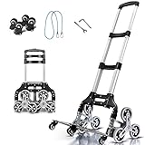 Hand Truck Stair Climber Shopping Folding Grocery Cart with Wheels (6+4 Small Wheels)