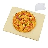 Yumhouse Pizza Stone for Oven and Grill Rectangular, Large Cooking Stone Includes Free Plastic Scraper, Durable and Safe Cordierite Baking Stone Heavy Duty for Pizza,Bread,Pie,BBQ(15”×12”)