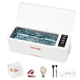 VEVOR Jewelry Cleaner Ultrasonic Machine, Ultrasonic Cleaner Machine 16oz (470ml) with 4 Timer Modes, Portable ultrasonic Jewelry Cleaner with Cleaning Basket for Eyeglasses, Watches, Dentures, Rings